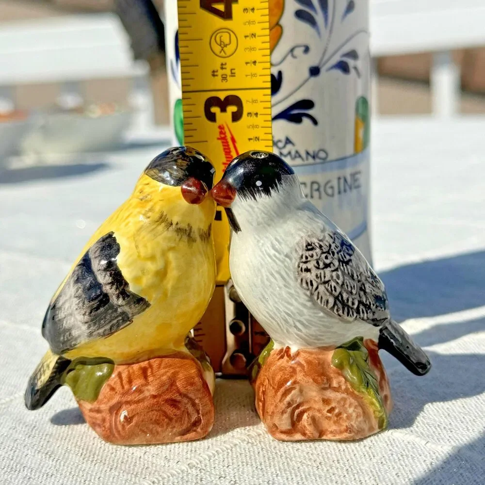 Italian Ceramic Olive Oil Bottle Set‎ Bird Figurines Kitchen Decor Hand Painted
